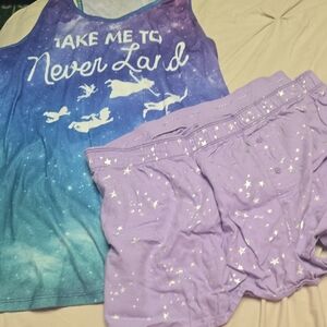 PINK Victoria's Secret Neverland Ombre Tank and Starry Shorts Xl/xxl